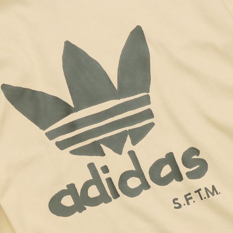 Adidas Originals X Song For The Mute Collaboration Oversized Crew Neck Long Sleeve T-Shirt with Letter Logo Print Unisex Tops Yellow HT0435