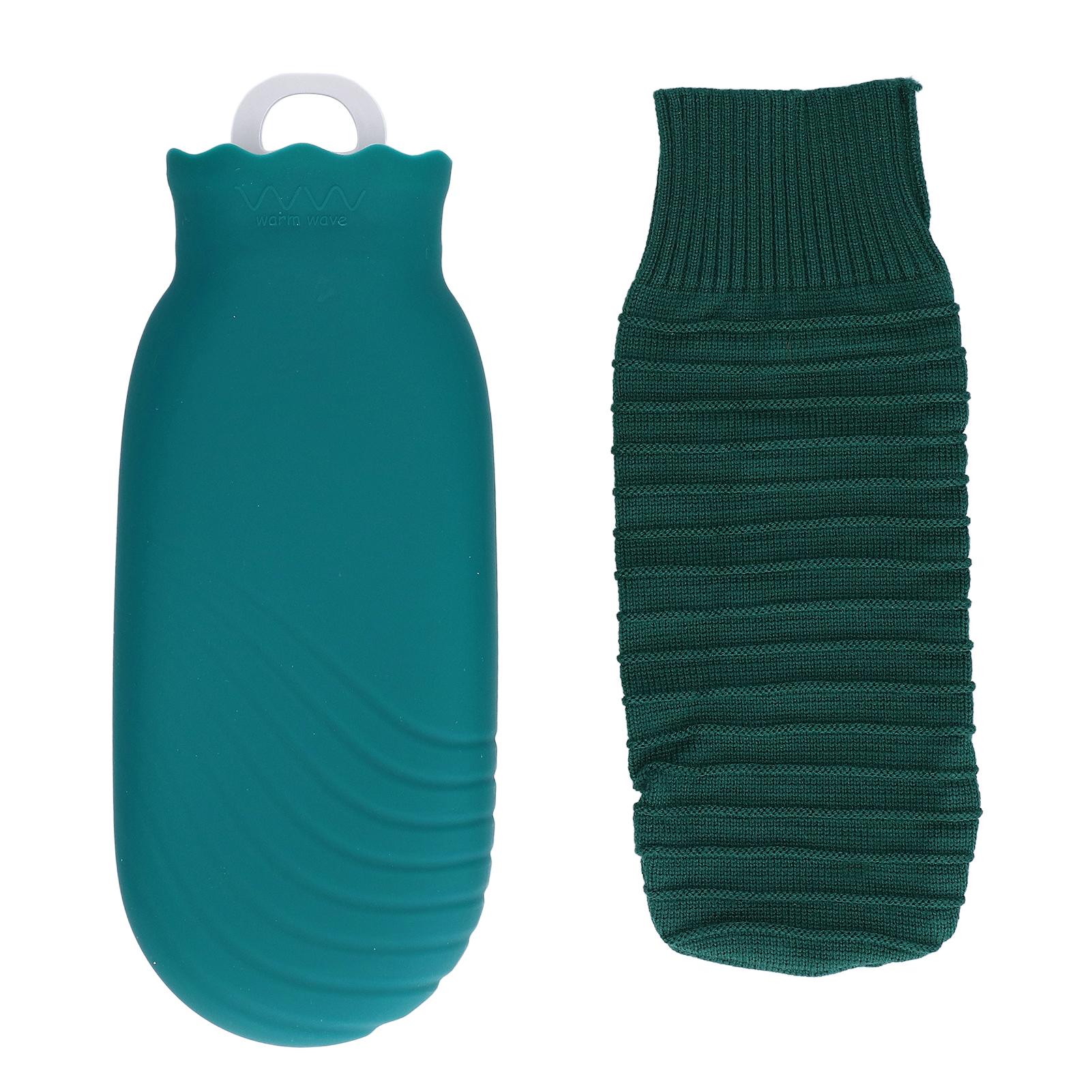 

550 мл Грелка Силиконовая Плюшевая Милая Мультяшная Взрывозащищенная Герметичная Бутылка для Горячей Воды Синяя зелёный