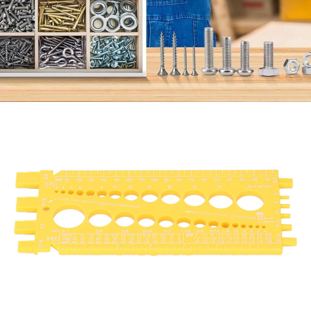 Msuring Tool Plastic Integrated Portable Inch and Millimeter Scale Nut Thrd Gauge