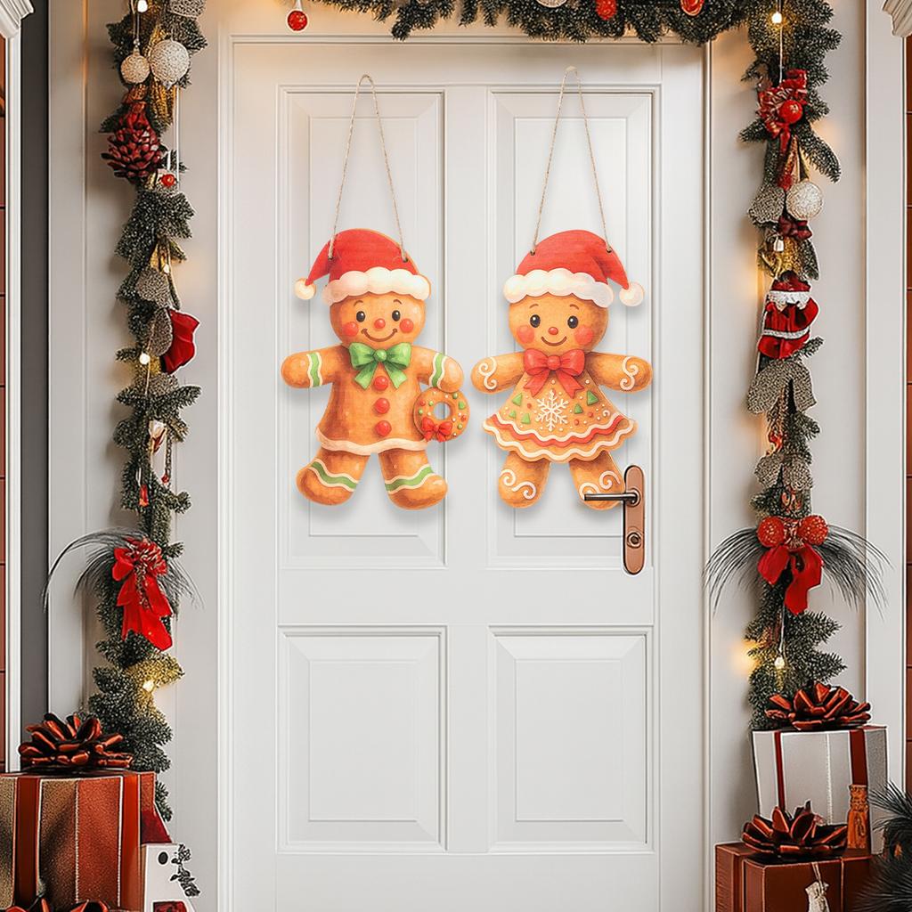 Christmas Wooden Door Hanging Christmas Party Decoration 2025 Xmas Santa Claus Hanging Ornament Navidad Natal New Year Gift 2026