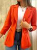 Nuova Giacca Blazer Semplice a Manica Lunga Monocolore Autunnale da Donna
