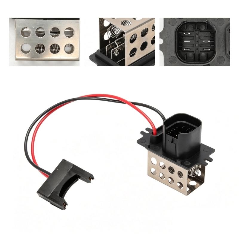 HVAC Blower Motor Resistor Replaces 7701034875 and 27100-00QAC, Metal and ABS Component for Blower Fan Speed Regulation in the Vehicle HVAC System