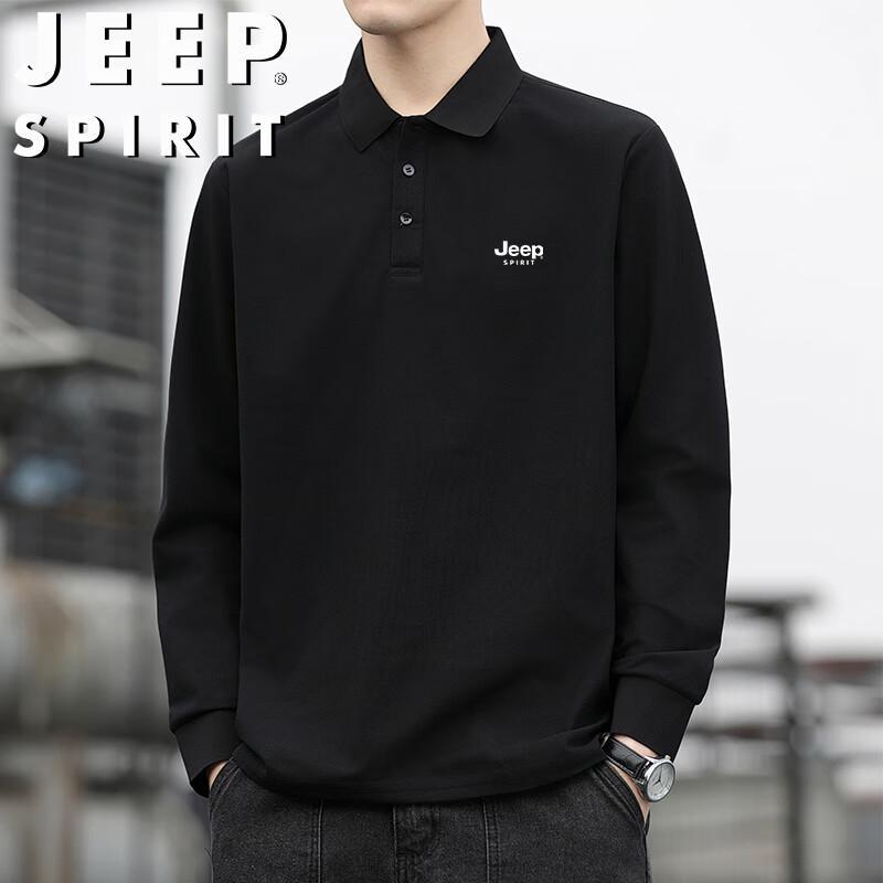JEEP SPIRIT Men's Long-Sleeve Polo T-Shirt