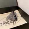 IELGY Rhinestone Mini Zongzi Triangle Hand Carry Oblique Cross Change Diamond Bag