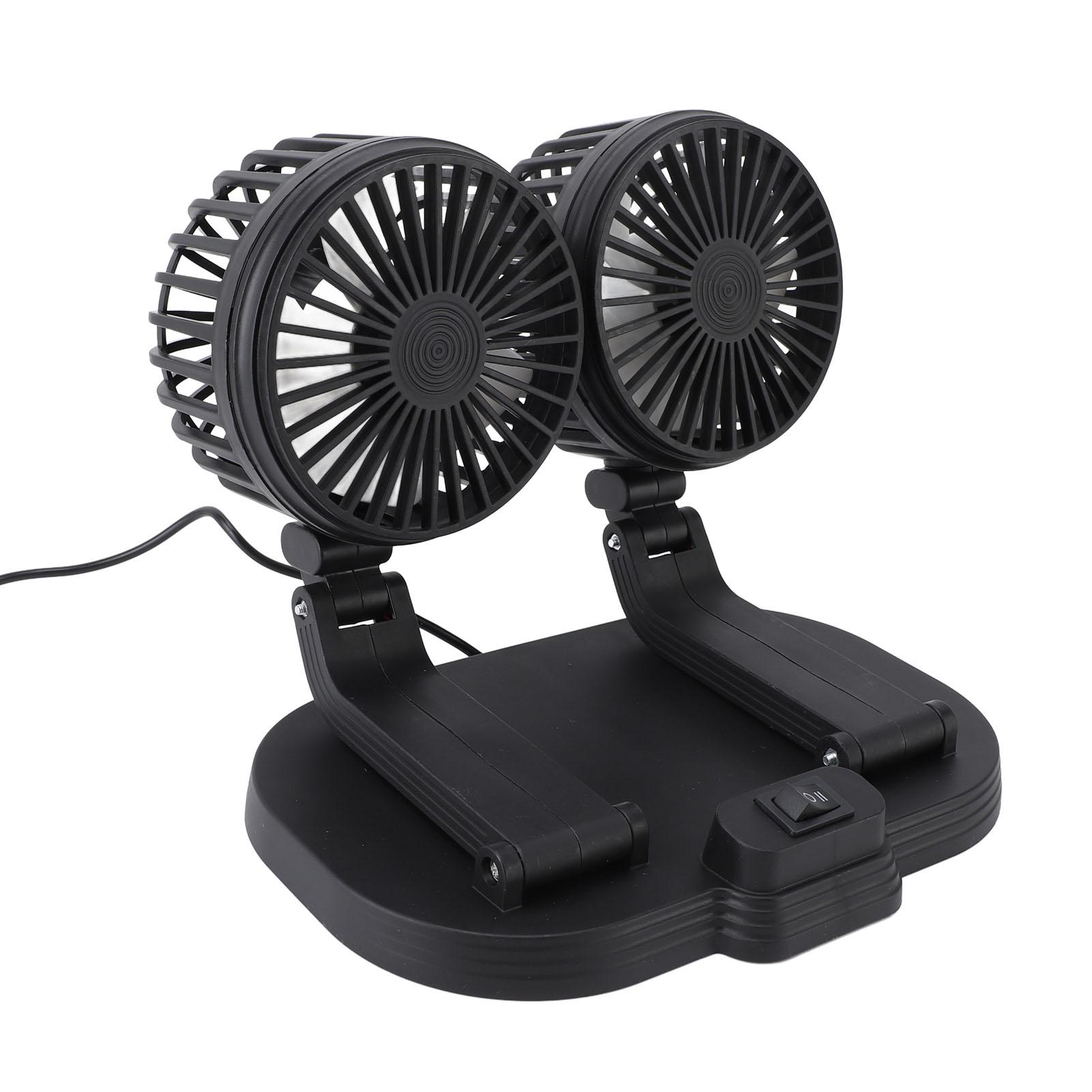 Car Dual Head   Circulator Fan USB Powered Dashboard Cooling   Circulator Fan Electric Car Cooler Fan