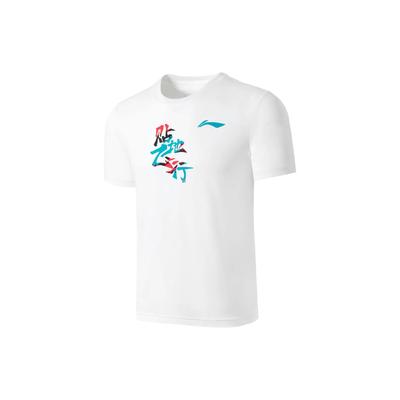 Feather Series Brand Logo Print Round Neck Pullover Short Sleeve T-Shirt Unisex Tops AHST361-2