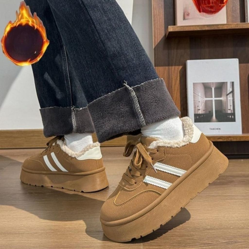Campus Bomullsskor med tjock sula för kvinnors vinter Ny populär stil med sammetsförtjockade skor för barns värme och mångsidiga retro boardskor