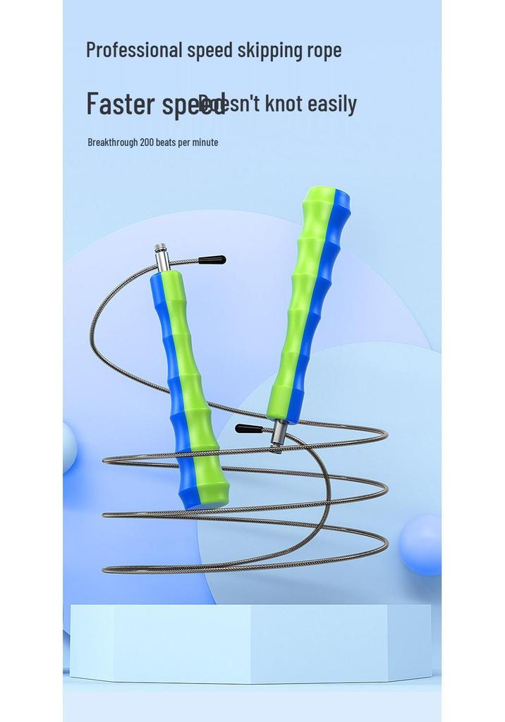 Specialized High-Speed Steel Wire Jump Rope for School Students - Professional Double-Handle, Ultra-Thin Speed Competition Rope