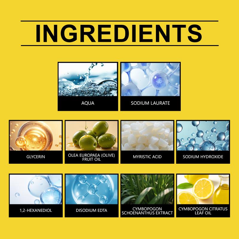 Daily Topical Soap Moisturizes And Moisturizes The Face And Body Cleans And Softens The Skin Oceaura Lemongrass Lemon Soap one size