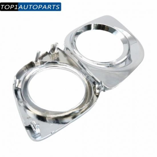 Left & Right Front Bumper Fog Light Trim Chrome Fits For 2009-2012 Toyota Venza