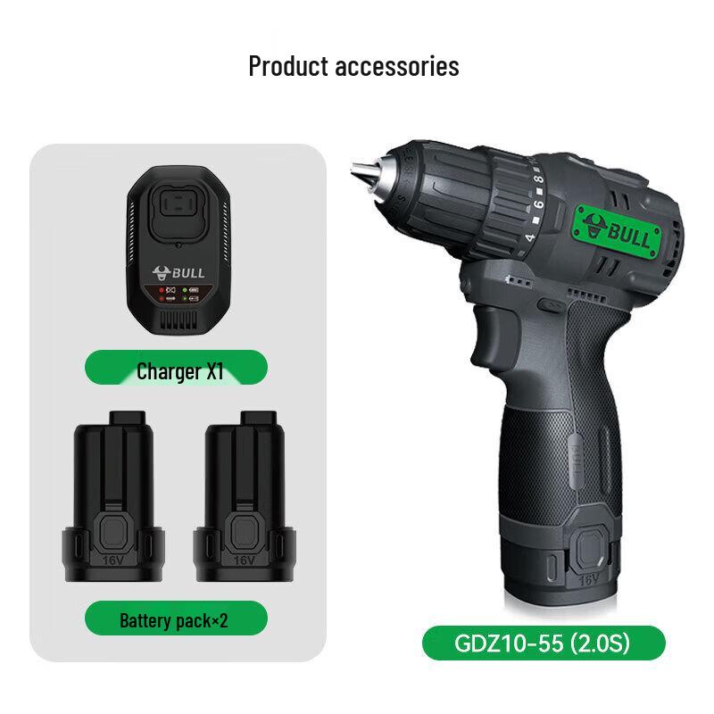 BULL 16V Cordless Brushless Electric Drill/Screwdriver CN plug (adapter included)