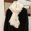 South Korea's original single winter waffle scarf women's fringed edge solid color daily versatile shawl with warm scarf