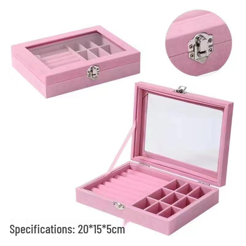 Exquisite Velvet Acrylic Anti-Oxidation Jewelry Storage Box for Earrings, Studs, and Necklaces