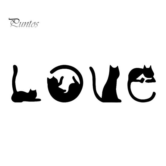

4 шт. наклейки с надписями «Любовь кота», самоклеящиеся наклейки на стену с изображением кота, акриловые наклейки на зеркало, настенные художественные наклейки для гостиной, спальни, детской комнаты чёрный