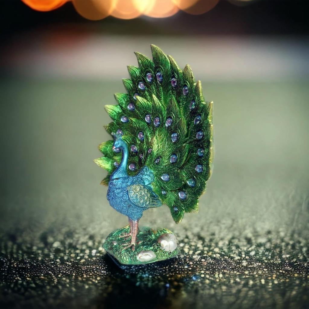 Dancing Peacock Showpieces for Home Decor Items for Home Decor Items (13.5cm * 12.5cm) Showpiece for Living Room
