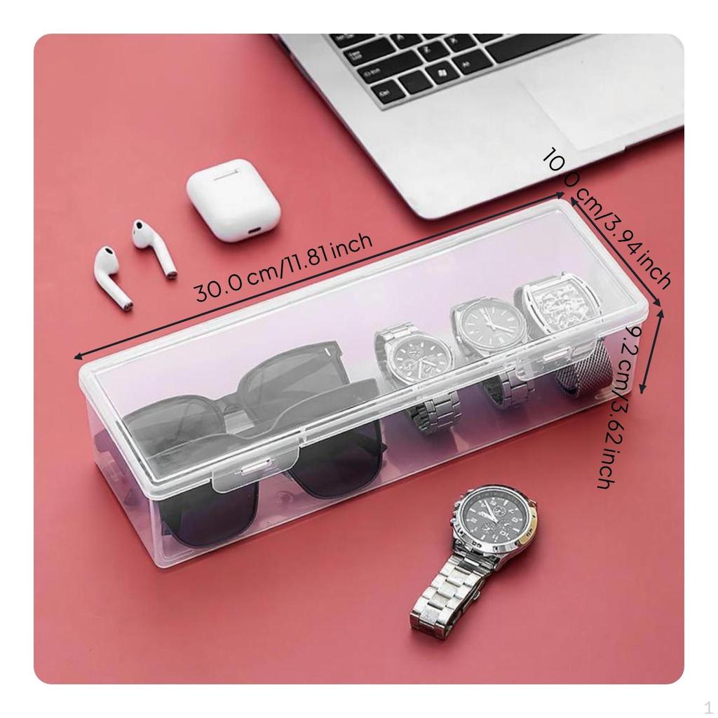 Watch Storage Box, Transparent Organizer, Single Compartment, Portable Display Case Box NoDivider