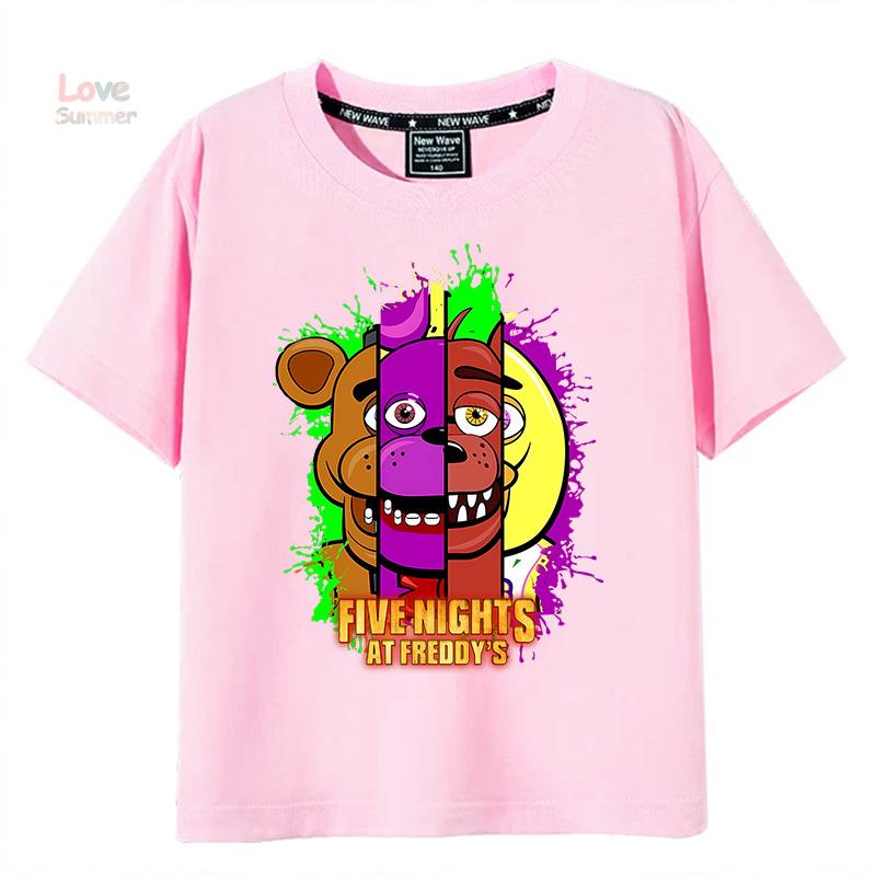 Tričko 4 až 14 let FNAF At Freddys dětské Tričko s kulatým výstřihem Chlapecké dívčí Krátký rukáv