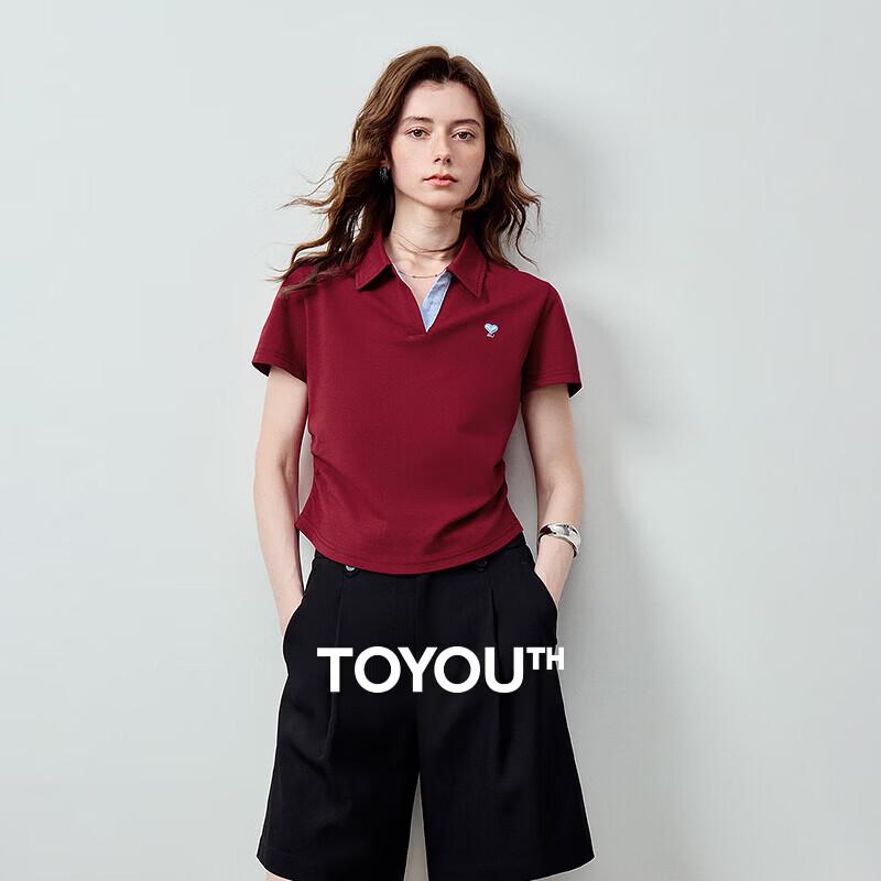 

Chuyu Women s Embroidered Heart Short Polo T-Shirt S