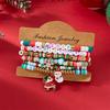 Christmas Crutch Star Santa Claus Deer Bell Snowflake Snowman Wreath Crystal Soft Clay Rice Beads Bracelet For Women Men Jewelry