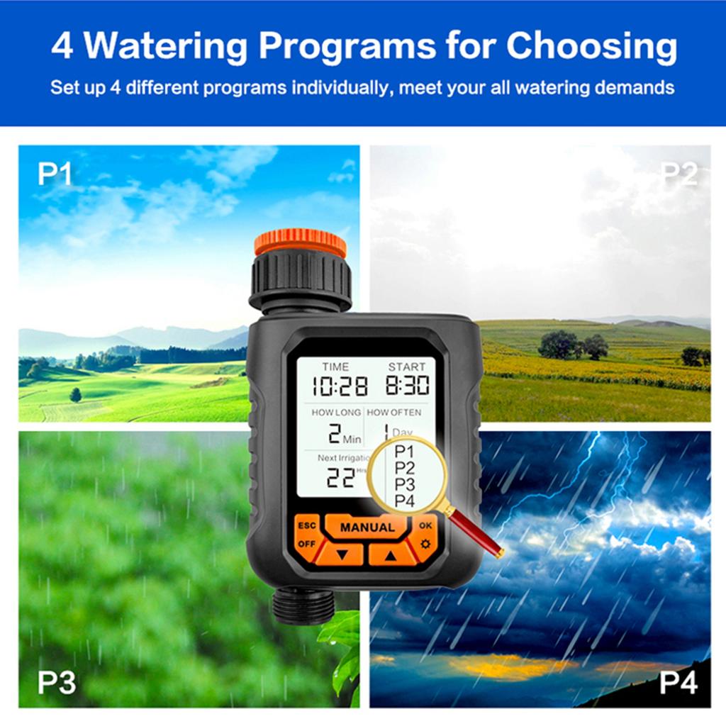 Sprinkler Timer Outdoor Water Timer for Garden Hose 1 Outlet Large LCD Screen Programmable Irrigation Timer for Yard