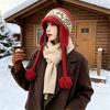 Tassel Fair Isle Earflap Hat Korean Style Beanies Hat Cute Ear Cap  Apparel Accessories