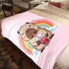 Rainbow Bear Sips Pink Drink blanket blanket Soft and comfortable Outdoor plush blanket Christmas gifts sheet