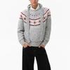 Suéteres de Malha Masculinos Fair Isle Americanos Casuais Gola Redonda Outono Inverno Soltos Vintage Manga Longa