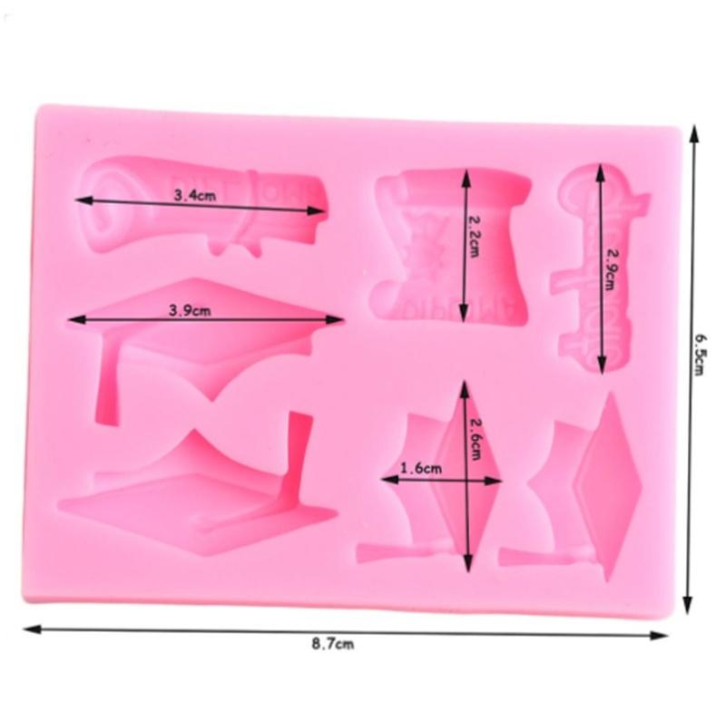DIY Graduation Doctor Hat Fondant Sugarcraft Silicone Mould Cake Decoration Tools Chocolate Polymer Clay Resin Mold
