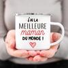 Best Mom In The World French Print Enamel Mug Creative Coffee Cup Drinks Water Milk Cup Enamel Mug Home Drinkware Gift for Maman