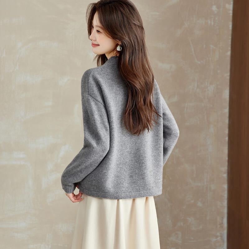 Srcr Women's 100% Wool Thick Crew Neck Sweater