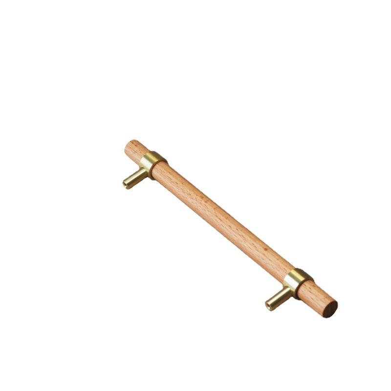 Buy Natural Wood+Brass T Bar Door Handles Walnut Handles For Furniture