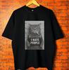 I Hate People Meow Print Tshirt Fun Cat Print T Shirts Loose Street Short Sleeve FemaleMale 100 Cotton Clothing Casual Tshirt