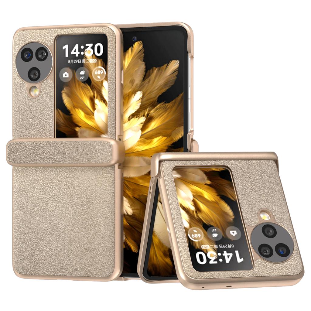 For Oppo Find N3 Flip 5G Case Hinge Protection Leather Coated PC Folding Phone Cover