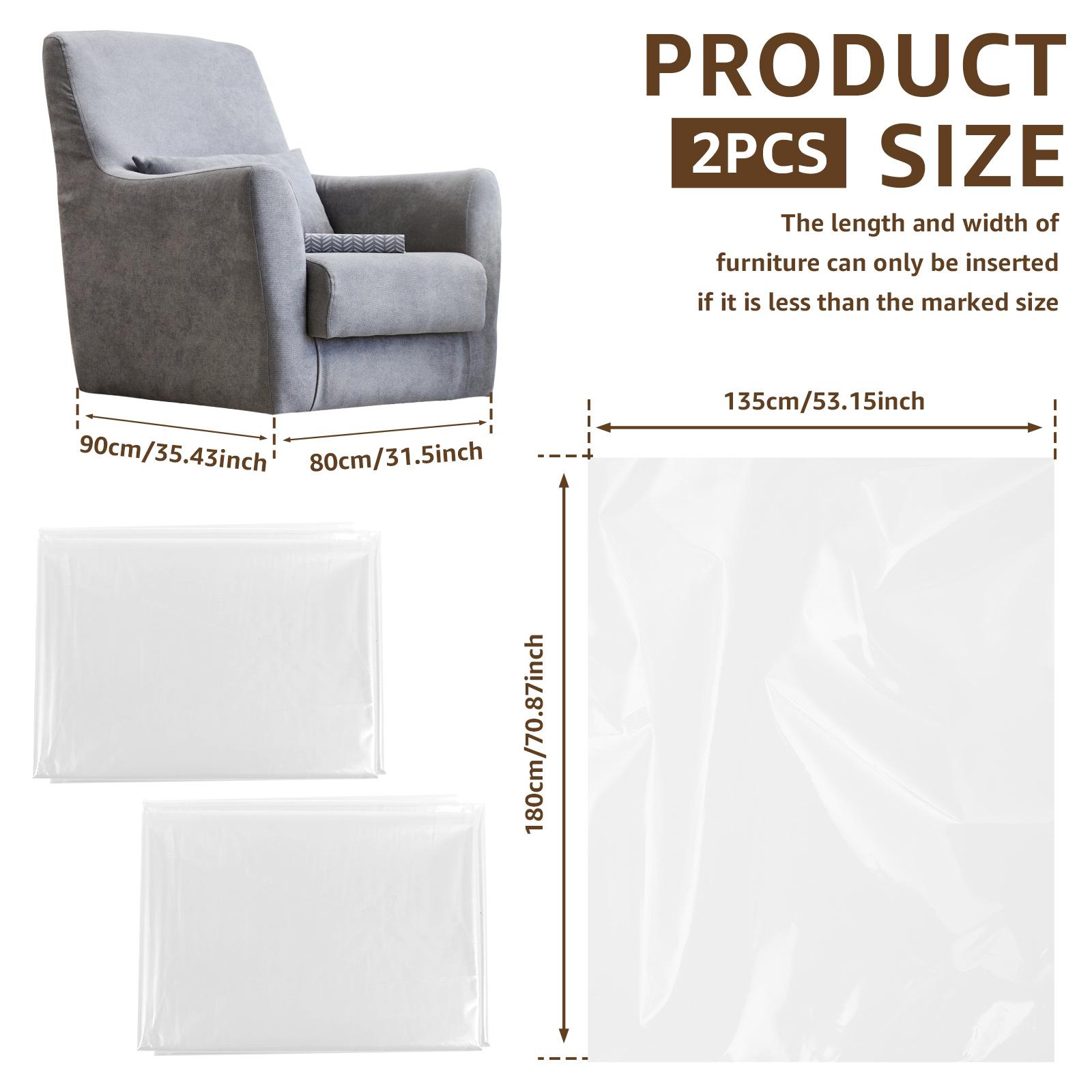 

2Pcs Transparent Sofa Dust Cover Plastic Waterproof Recliner Protector Cover Multi purpose Furniture Protective Cover for Home