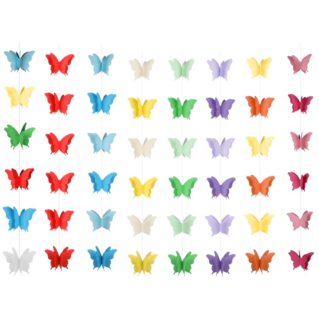 Romantyczna i przyciągająca wzrok girlanda z motyli do dekoracji przyjęcia weselnego, dekoracja na przyjęcie urodzinowe
