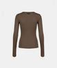 BADBLOOD Bs Cotton Jersey Fitted Henley Neck Long Sleeve T-Shirt - Brown