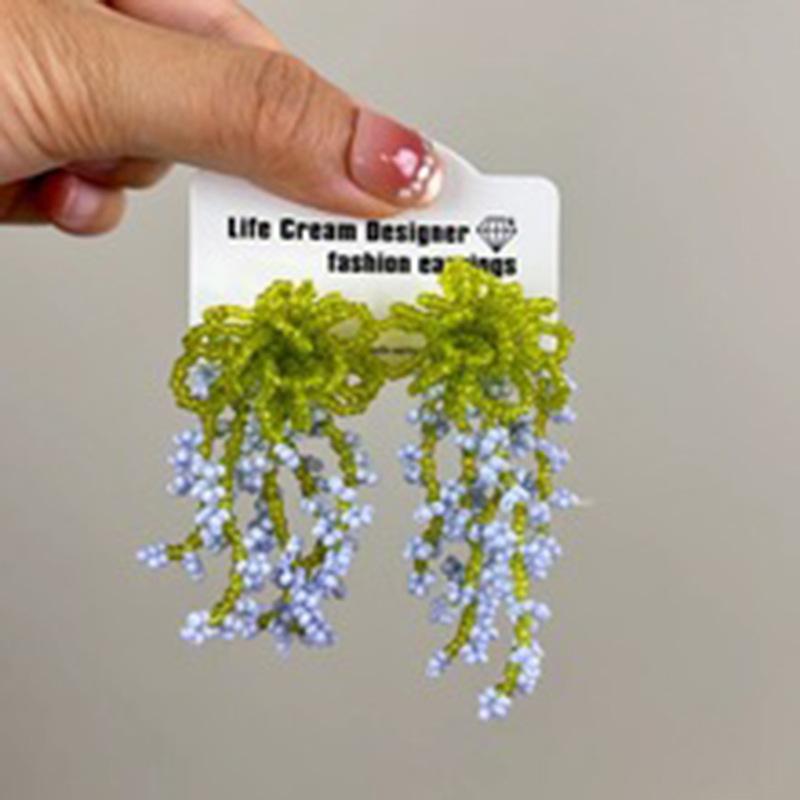 Summer Dopamine Colored Flower Stud Earrings Women's Vacation Atmosphere Versatile Earrings Fashion Smudge Temperament Earrings