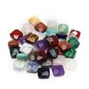 5 ks/balení Fasetované korálky z přírodního kamene s dírkou, Čtvercové Křišťálové Achát Ametyst Malachit Tyrkys Drahokam Volné Korálky pro DIY Šperkařské Doplňky 12x12mm