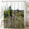 Floral Botanical Shower Curtain Nature Landscape Bathroom Decor Vintage Farmhouse Rustic Wildflower Scenic Wall Art Home Textile