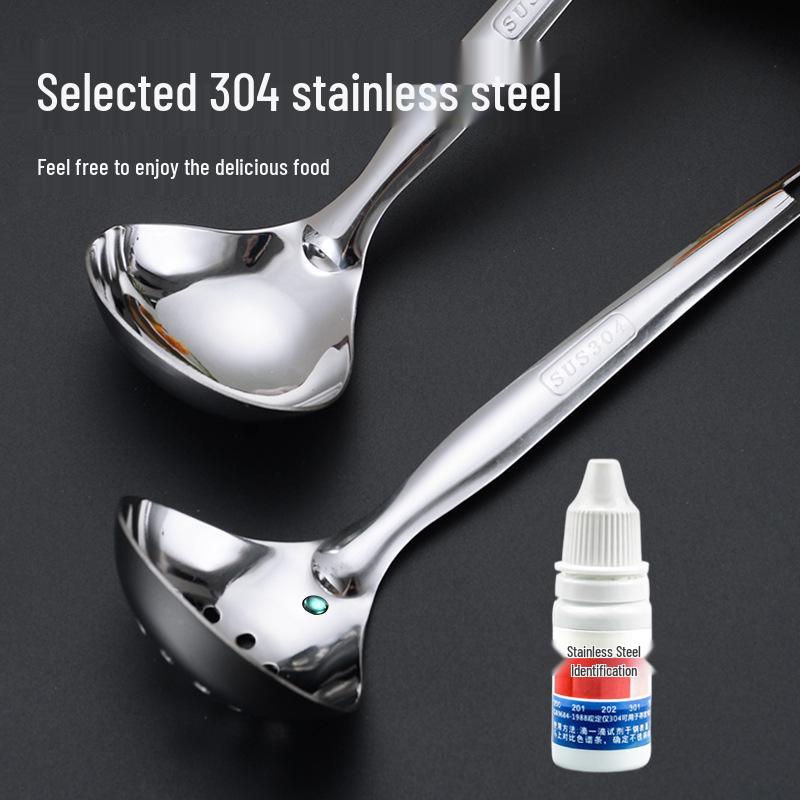 Stainless Steel Long-Handled Skimmer and Soup Ladle for Hot Pot and Porridge