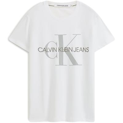 Calvin Klein Letter Print Breathable Short Sleeve Cropped Top Men Tops White J314764YAF