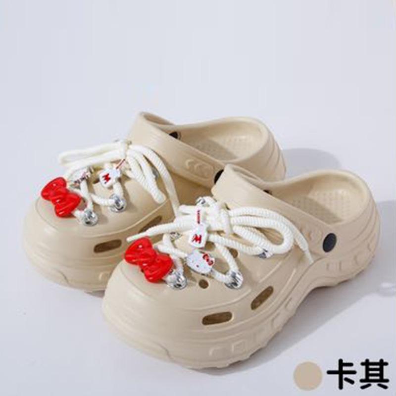 New hole shoes women's indoor and outdoor stepping on shit feeling comfortable and breathable eva slippers thick-soled slippers wholesale