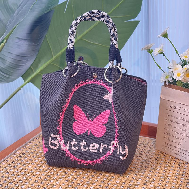 Koreanische & Japanische Strick-Tragetasche: Tragbare, großvolumige quadratische Tasche für Pendler & Ausflüge