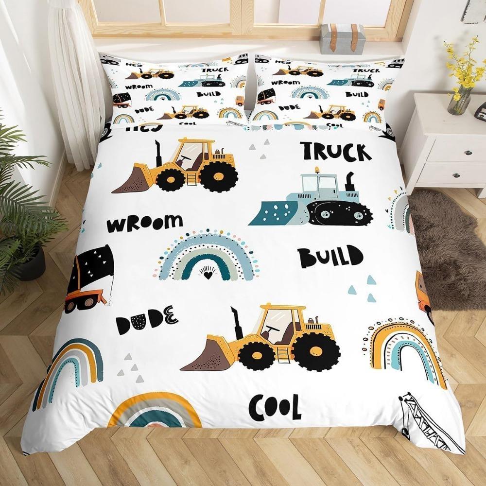 Cartoon  Car Aeroplane Toddler Bedding Motif,Microfibre Bedding Sets, Children's Bed  for Teenagers  Adult Red Blue Quilt Cover