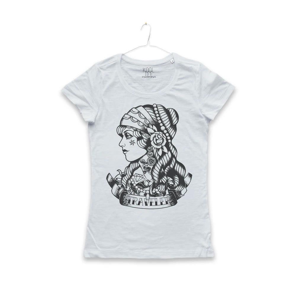 

TATTOO T-SHIRT GIPSY jersey women old school TRAVELER TATTOO T-SHIRT GIRL M
