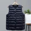New Women Vintage Sleeveless Puffer Jacket Spring Winter Female White Duck Down Ultra Lightweight Packable Warm Down Liner Vest