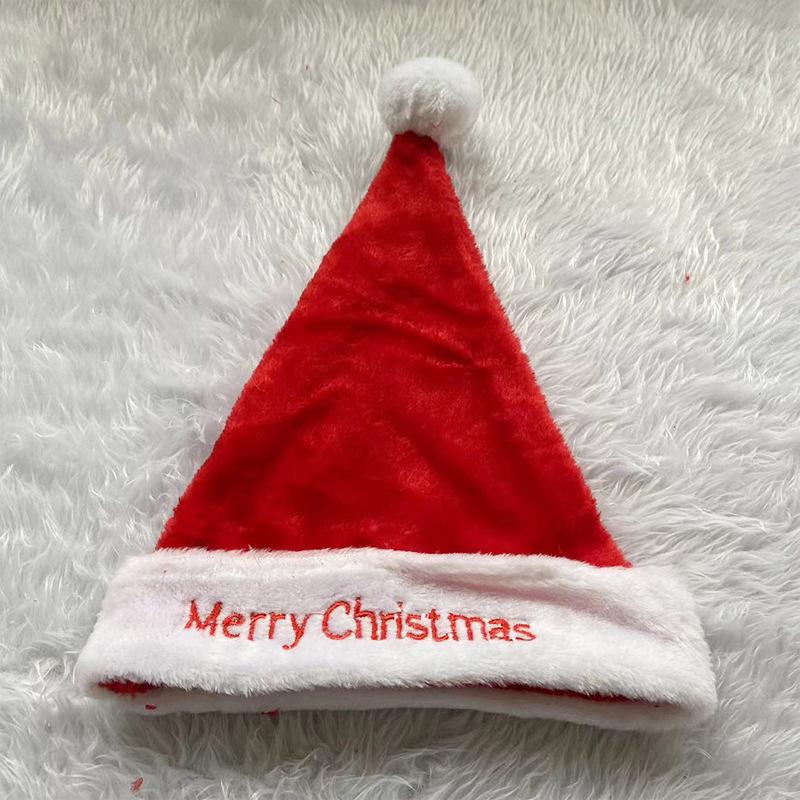 Christmas Hat Letters Embroidered Red Snowflake Plush Christmas Hat Christmas Decoration Ornament Xmas Gift Christmas Gift