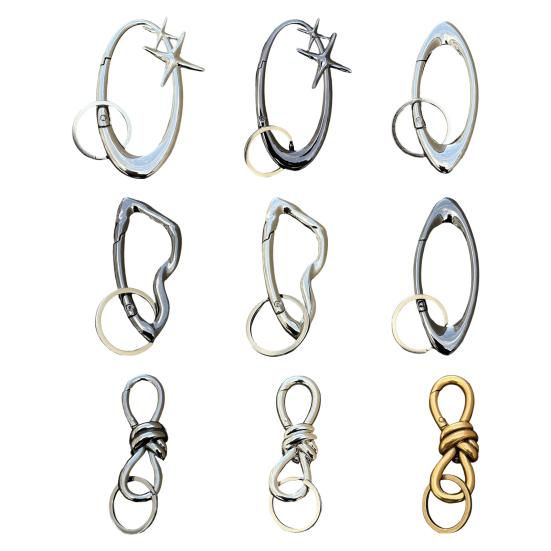 Keychain Hook Durable Spring Movement Handmade Knotted Pendant Handcrafted Rotating Rope Hook Keyring Accessory