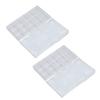 2pcs 15 Grids Transparent Paint Box Clear Plastic Painting Pigment Box Portable Leakproof Watercolor Palettes Box for Artists Students Kids