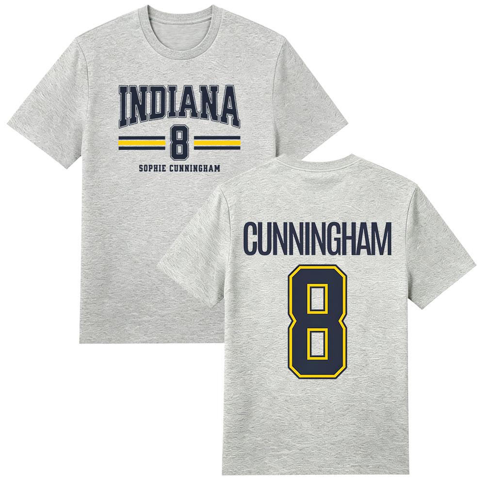 Sophie Cunningham #8 Indiana Basketbal T-shirt Zomer Heren Dames Retro Katoen Y2K Ronde Hals Casual Streetwear O-hals T-shirt Kleding